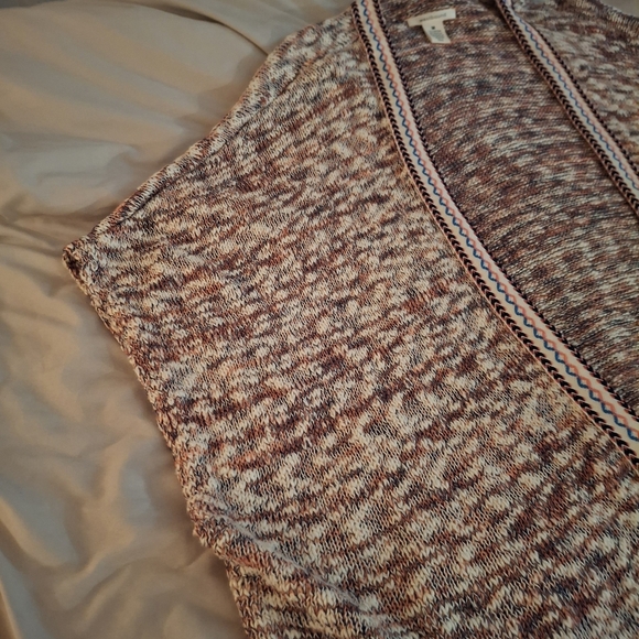 Westbound Women's Multicolor Knit Open Front Sleeveless Cardigan Sweater - Picture 6 of 9